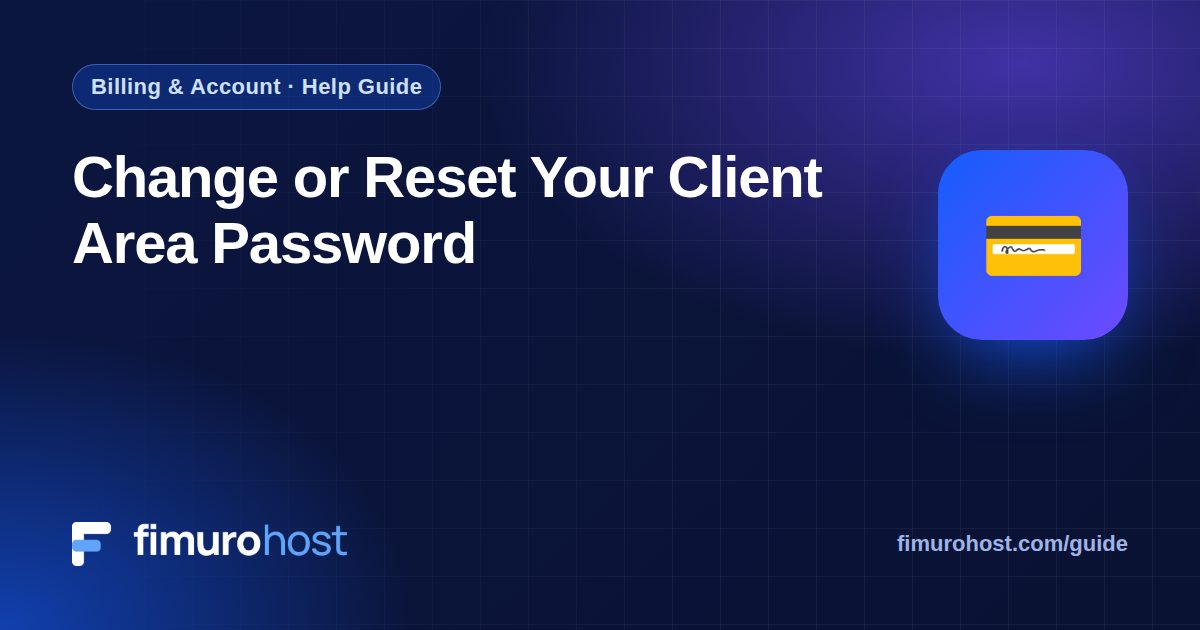 Change or Reset Your Client Area Password