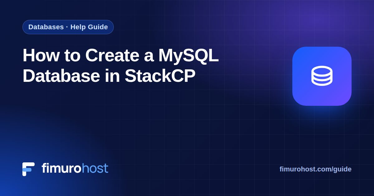 How to Create a MySQL Database in StackCP