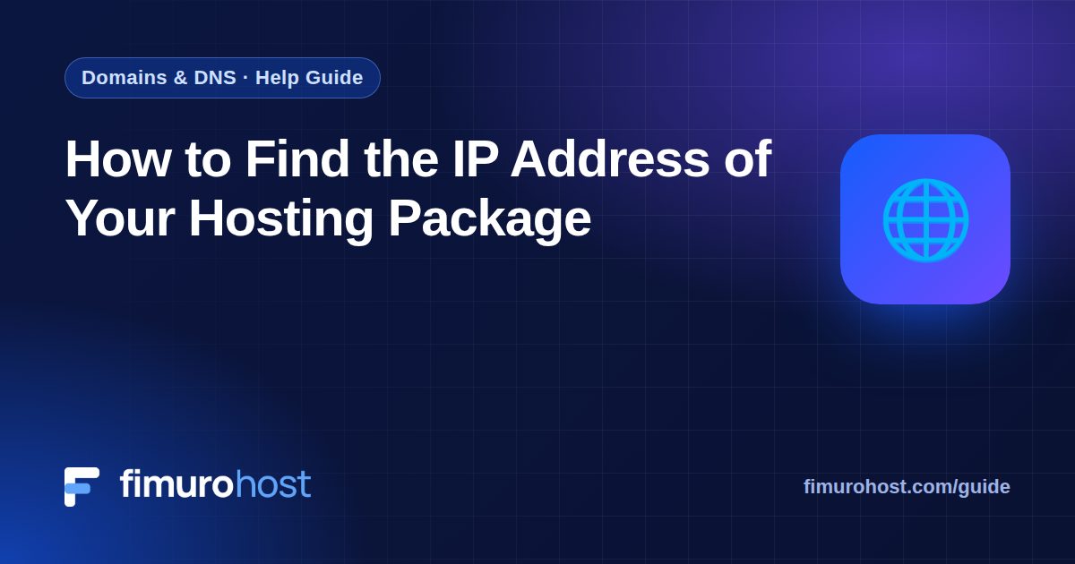 How to Find the IP Address of Your Hosting Package