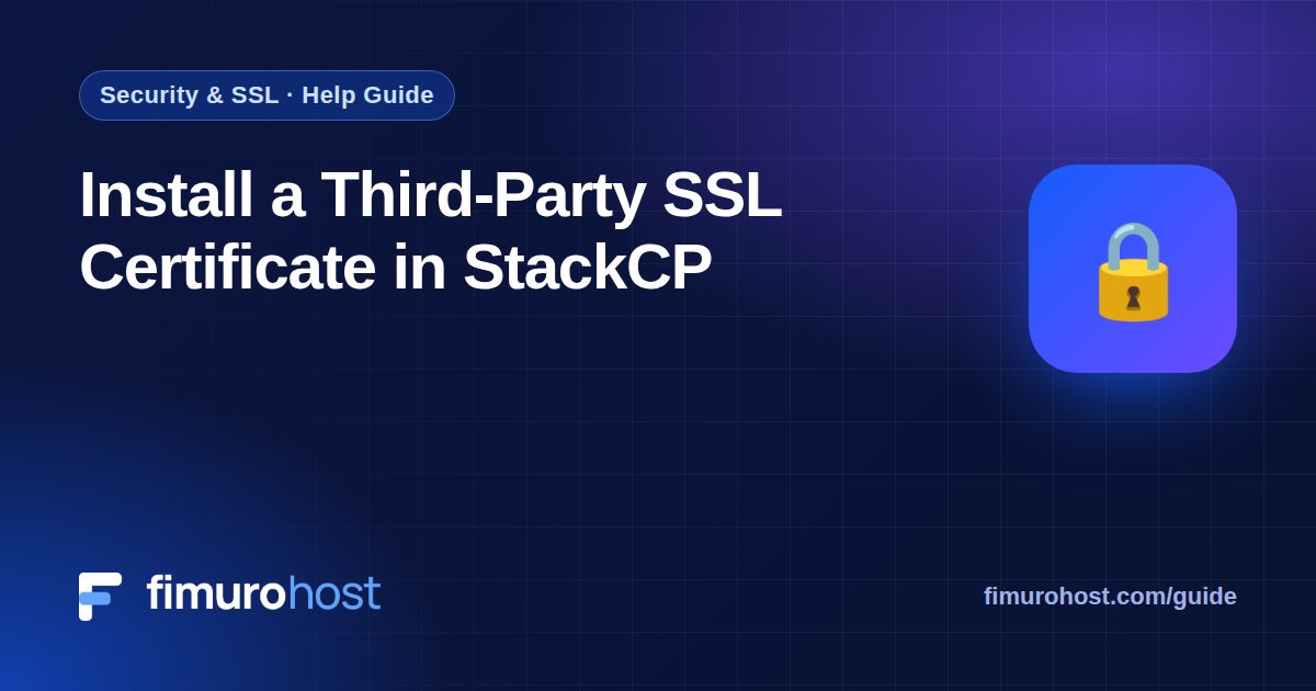 Install a Third-Party SSL Certificate in StackCP