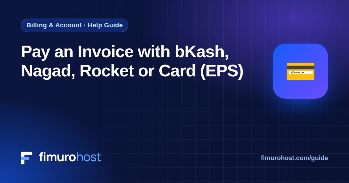 Pay an Invoice with bKash, Nagad, Rocket or Card (EPS)