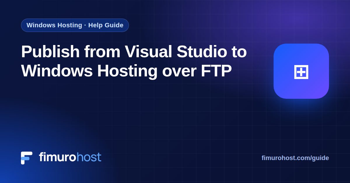 Publish from Visual Studio to Windows Hosting over FTP