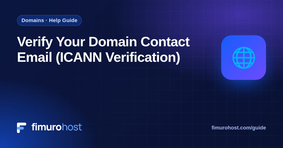 Verify Your Domain Contact Email (ICANN Verification)